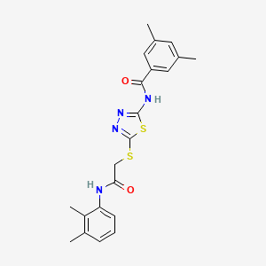 molecular formula C21H22N4O2S2 B2884479 N-(5-((2-((2,3-二甲苯基)氨基)-2-氧代乙基)硫)-1,3,4-噻二唑-2-基)-3,5-二甲基苯甲酰胺 CAS No. 392294-56-3