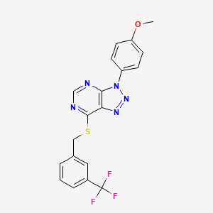 molecular formula C19H14F3N5OS B2884480 3-(4-methoxyphenyl)-7-((3-(trifluoromethyl)benzyl)thio)-3H-[1,2,3]triazolo[4,5-d]pyrimidine CAS No. 863500-84-9