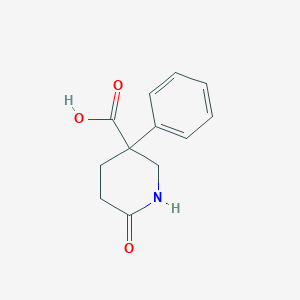 molecular formula C12H13NO3 B2884483 6-Oxo-3-phenylpiperidine-3-carboxylic acid CAS No. 46475-04-1
