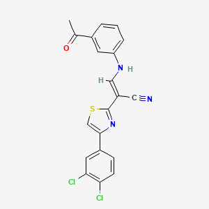 (E)-3-((3-acetylphenyl)amino)-2-(4-(3,4-dichlorophenyl)thiazol-2-yl)acrylonitrile