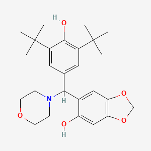 6-[(3,5-Ditert-butyl-4-hydroxyphenyl)-morpholin-4-ylmethyl]-1,3-benzodioxol-5-ol