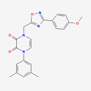 molecular formula C22H20N4O4 B2884513 1-(3,5-Dimethylphenyl)-4-{[3-(4-methoxyphenyl)-1,2,4-oxadiazol-5-yl]methyl}-1,4-dihydro-2,3-pyrazinedione CAS No. 1251576-04-1