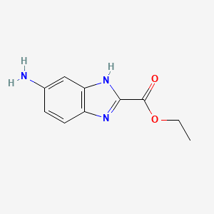molecular formula C10H11N3O2 B2884518 1H-苯并咪唑-2-羧酸、6-氨基-、乙酯 CAS No. 294174-58-6