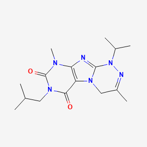 molecular formula C16H24N6O2 B2884519 3,9-二甲基-7-(2-甲基丙基)-1-丙-2-基-4H-嘌呤[8,7-c][1,2,4]三嗪-6,8-二酮 CAS No. 923484-65-5