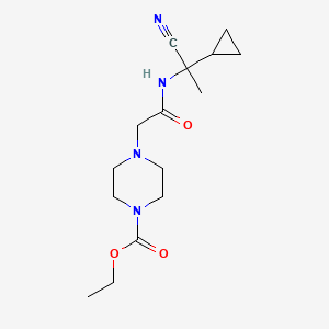 molecular formula C15H24N4O3 B2884537 Ethyl 4-{[(1-cyano-1-cyclopropylethyl)carbamoyl]methyl}piperazine-1-carboxylate CAS No. 1118790-35-4