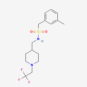 molecular formula C16H23F3N2O2S B2884546 1-(3-Methylphenyl)-N-[[1-(2,2,2-trifluoroethyl)piperidin-4-yl]methyl]methanesulfonamide CAS No. 2320176-89-2