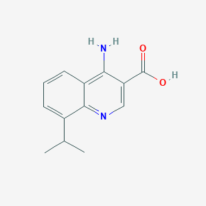 molecular formula C13H14N2O2 B2884559 4-Amino-8-isopropylquinoline-3-carboxylic acid CAS No. 1279218-90-4