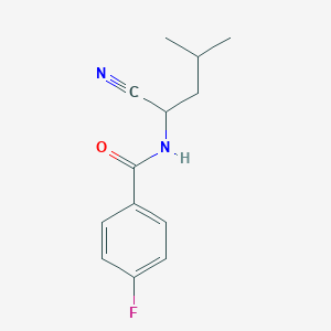 molecular formula C13H15FN2O B2884572 N-(1-cyano-3-methylbutyl)-4-fluorobenzamide CAS No. 1267025-64-8