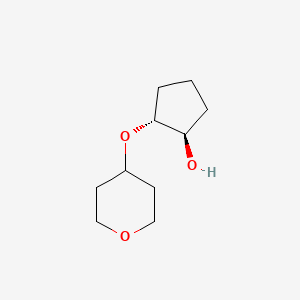 molecular formula C10H18O3 B2884573 (1R,2R)-2-((tetrahydro-2H-pyran-4-yl)oxy)cyclopentan-1-ol CAS No. 2165576-90-7