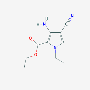 molecular formula C10H13N3O2 B2884578 ethyl 3-amino-4-cyano-1-ethyl-1H-pyrrole-2-carboxylate CAS No. 1038697-86-7