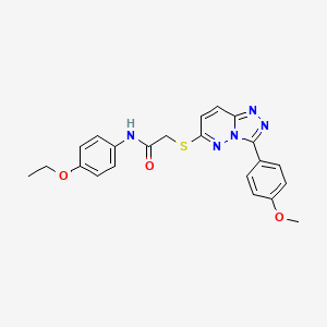 molecular formula C22H21N5O3S B2884580 N-(4-乙氧基苯基)-2-((3-(4-甲氧基苯基)-[1,2,4]三唑并[4,3-b]哒嗪-6-基)硫代)乙酰胺 CAS No. 852376-45-5