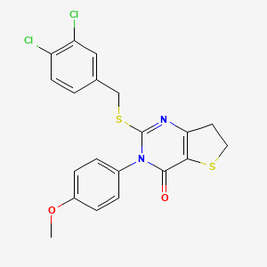 2-[(3,4-Dichlorophenyl)methylsulfanyl]-3-(4-methoxyphenyl)-6,7-dihydrothieno[3,2-d]pyrimidin-4-one