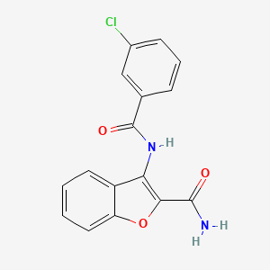 molecular formula C16H11ClN2O3 B2884587 3-(3-Chlorobenzamido)benzofuran-2-carboxamide CAS No. 477510-87-5