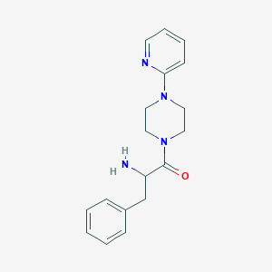 molecular formula C18H22N4O B2884593 2-氨基-3-苯基-1-[4-(2-吡啶基)哌嗪基]-1-丙酮 CAS No. 1572133-03-9