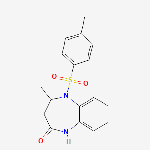 molecular formula C17H18N2O3S B2884596 4-methyl-5-[(4-methylphenyl)sulfonyl]-1,3,4,5-tetrahydro-2H-1,5-benzodiazepin-2-one CAS No. 866156-63-0