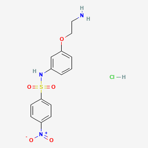 molecular formula C14H16ClN3O5S B2884600 N-[3-(2-aminoethoxy)phenyl]-4-nitrobenzene-1-sulfonamide hydrochloride CAS No. 1798747-39-3