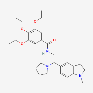molecular formula C28H39N3O4 B2884611 3,4,5-三乙氧基-N-(2-(1-甲基吲哚-5-基)-2-(吡咯烷-1-基)乙基)苯甲酰胺 CAS No. 921895-04-7