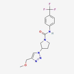 molecular formula C16H18F3N5O2 B2884622 3-(4-(methoxymethyl)-1H-1,2,3-triazol-1-yl)-N-(4-(trifluoromethyl)phenyl)pyrrolidine-1-carboxamide CAS No. 2320415-43-6