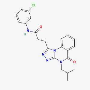 molecular formula C22H22ClN5O2 B2884625 N-(3-chlorophenyl)-3-(4-isobutyl-5-oxo-4,5-dihydro[1,2,4]triazolo[4,3-a]quinazolin-1-yl)propanamide CAS No. 902972-59-2