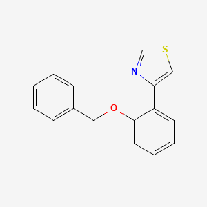 molecular formula C16H13NOS B2884633 4-[2-(Benzyloxy)phenyl]-1,3-thiazole CAS No. 383145-47-9