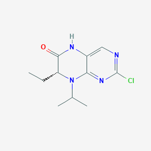 molecular formula C11H15ClN4O B2884643 (R)-2-Chloro-7-ethyl-8-isopropyl-7,8-dihydropteridin-6(5H)-one CAS No. 889877-77-4