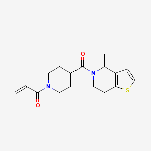 molecular formula C17H22N2O2S B2884646 1-[4-(4-Methyl-6,7-dihydro-4H-thieno[3,2-c]pyridine-5-carbonyl)piperidin-1-yl]prop-2-en-1-one CAS No. 2361827-94-1