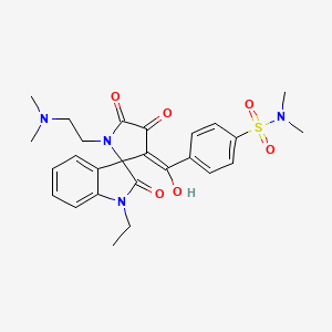 molecular formula C26H30N4O6S B2884649 4-(1'-(2-(dimethylamino)ethyl)-1-ethyl-4'-hydroxy-2,5'-dioxo-1',5'-dihydrospiro[indoline-3,2'-pyrrol]-3'-ylcarbonyl)-N,N-dimethylbenzenesulfonamide CAS No. 867137-41-5