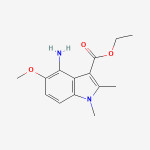 molecular formula C14H18N2O3 B2884657 ethyl 4-amino-5-methoxy-1,2-dimethyl-1H-indole-3-carboxylate CAS No. 52535-65-6