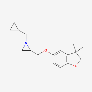 molecular formula C17H23NO2 B2884659 1-(Cyclopropylmethyl)-2-[(3,3-dimethyl-2H-1-benzofuran-5-yl)oxymethyl]aziridine CAS No. 2418727-22-5