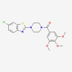 molecular formula C21H22ClN3O4S B2884666 (4-(6-Chlorobenzo[d]thiazol-2-yl)piperazin-1-yl)(3,4,5-trimethoxyphenyl)methanone CAS No. 897471-05-5