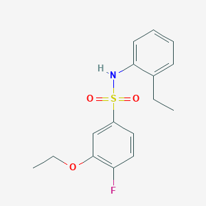 molecular formula C16H18FNO3S B288467 3-ethoxy-N-(2-ethylphenyl)-4-fluorobenzenesulfonamide 