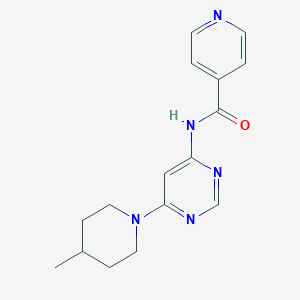 molecular formula C16H19N5O B2884672 N-(6-(4-甲基哌啶-1-基)嘧啶-4-基)异烟酰胺 CAS No. 1396844-26-0