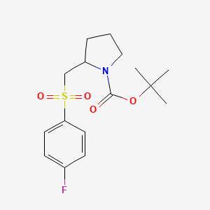 molecular formula C16H22FNO4S B2884674 叔丁基 2-(((4-氟苯基)磺酰基)甲基)吡咯烷-1-甲酸酯 CAS No. 1353973-85-9