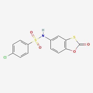 molecular formula C13H8ClNO4S2 B2884679 4-氯-N-(2-氧代-1,3-苯并恶噻唑-5-基)苯磺酰胺 CAS No. 518052-51-2