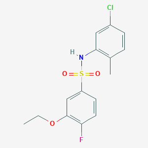 molecular formula C15H15ClFNO3S B288468 N-(5-chloro-2-methylphenyl)-3-ethoxy-4-fluorobenzenesulfonamide 