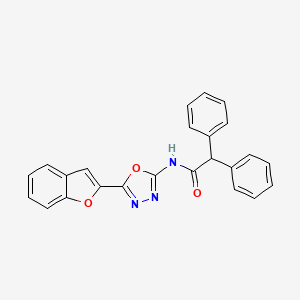 molecular formula C24H17N3O3 B2884681 N-(5-(苯并呋喃-2-基)-1,3,4-恶二唑-2-基)-2,2-二苯基乙酰胺 CAS No. 922075-79-4