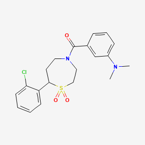 B2884682 (7-(2-Chlorophenyl)-1,1-dioxido-1,4-thiazepan-4-yl)(3-(dimethylamino)phenyl)methanone CAS No. 2034459-08-8