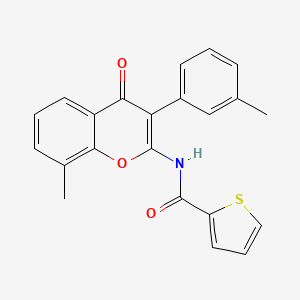 B2884694 N-[8-methyl-3-(3-methylphenyl)-4-oxo-4H-chromen-2-yl]thiophene-2-carboxamide CAS No. 881552-16-5