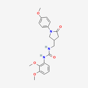 molecular formula C21H25N3O5 B2884695 1-(2,3-二甲氧基苯基)-3-((1-(4-甲氧基苯基)-5-氧代吡咯烷-3-基)甲基)脲 CAS No. 946351-78-6