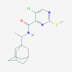 molecular formula C18H24ClN3OS B2884696 N-[1-(1-金刚烷基)乙基]-5-氯-2-甲硫基嘧啶-4-甲酰胺 CAS No. 1223342-21-9