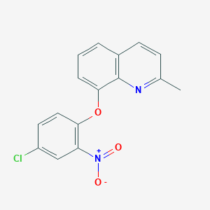 B2884701 8-(4-Chloro-2-nitrophenoxy)-2-methylquinoline CAS No. 852932-31-1