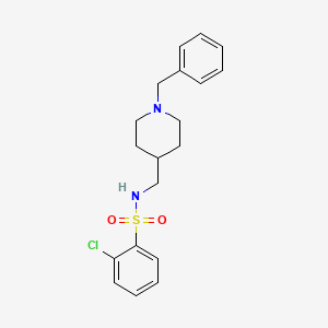 molecular formula C19H23ClN2O2S B2884705 N-((1-苄基哌啶-4-基)甲基)-2-氯苯磺酰胺 CAS No. 953260-55-4
