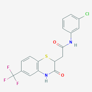 B2884712 N-(3-chlorophenyl)-2-[3-oxo-6-(trifluoromethyl)-3,4-dihydro-2H-1,4-benzothiazin-2-yl]acetamide CAS No. 305373-31-3