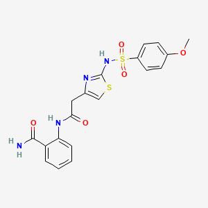 2-(2-(2-(4-Methoxyphenylsulfonamido)thiazol-4-yl)acetamido)benzamide