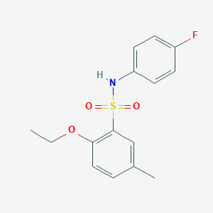 molecular formula C15H16FNO3S B288472 2-ethoxy-N-(4-fluorophenyl)-5-methylbenzenesulfonamide 