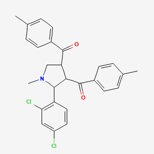 molecular formula C27H25Cl2NO2 B2884731 [2-(2,4-dichlorophenyl)-1-methyl-4-(4-methylbenzoyl)tetrahydro-1H-pyrrol-3-yl](4-methylphenyl)methanone CAS No. 1005270-68-7