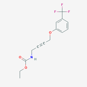 molecular formula C14H14F3NO3 B2884736 Ethyl (4-(3-(trifluoromethyl)phenoxy)but-2-yn-1-yl)carbamate CAS No. 1421512-98-2