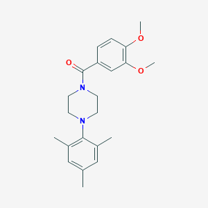 molecular formula C22H28N2O3 B288474 1-(3,4-Dimethoxybenzoyl)-4-mesitylpiperazine 