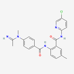 molecular formula C23H22ClN5O2 B2884742 N-(5-Chloropyridin-2-yl)-5-methyl-2-(4-(N-methylacetimidamido)benzamido)benzamide CAS No. 1333126-80-9