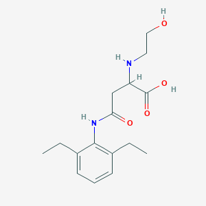 molecular formula C16H24N2O4 B2884748 4-((2,6-Diethylphenyl)amino)-2-((2-hydroxyethyl)amino)-4-oxobutanoic acid CAS No. 1047678-94-3